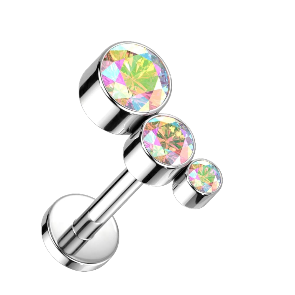 Sparkle Trio Titanium Flatback Stud