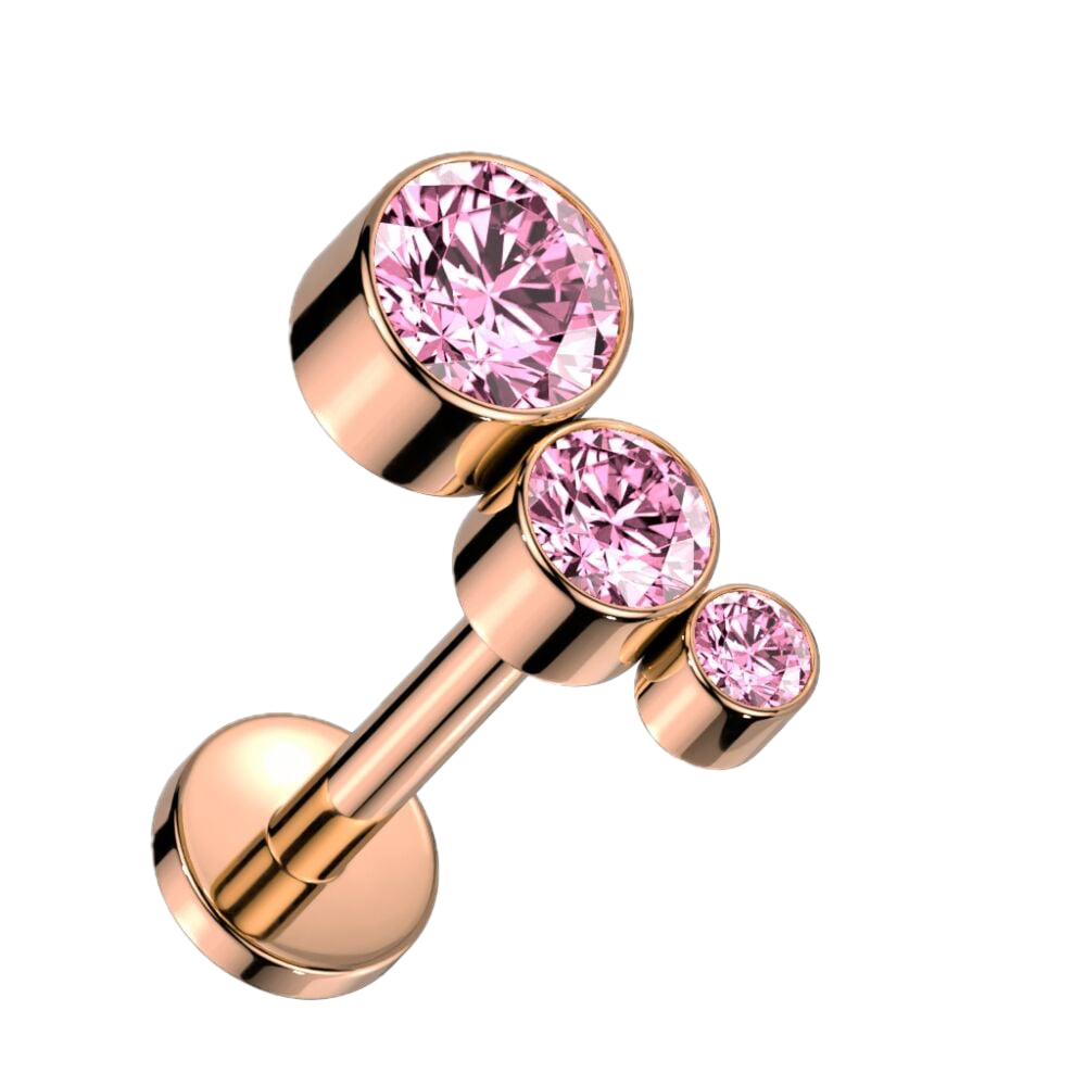 Sparkle Trio Titanium Flatback Stud