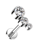 Sparkle Trio Titanium Flatback Stud