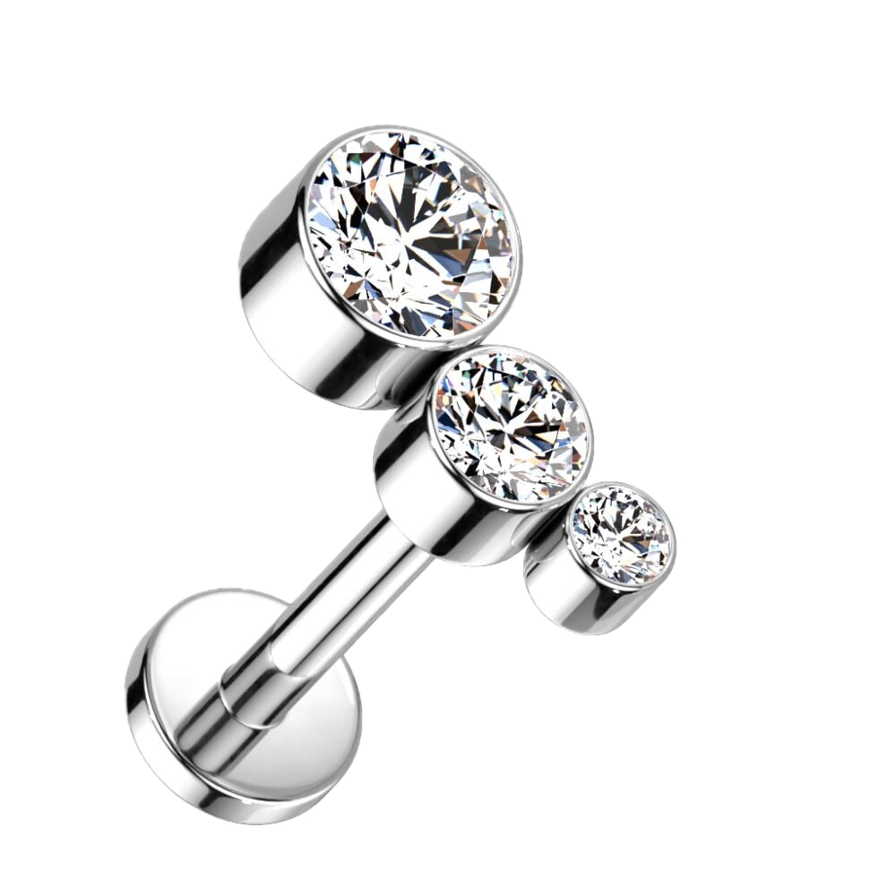 Sparkle Trio Titanium Flatback Stud