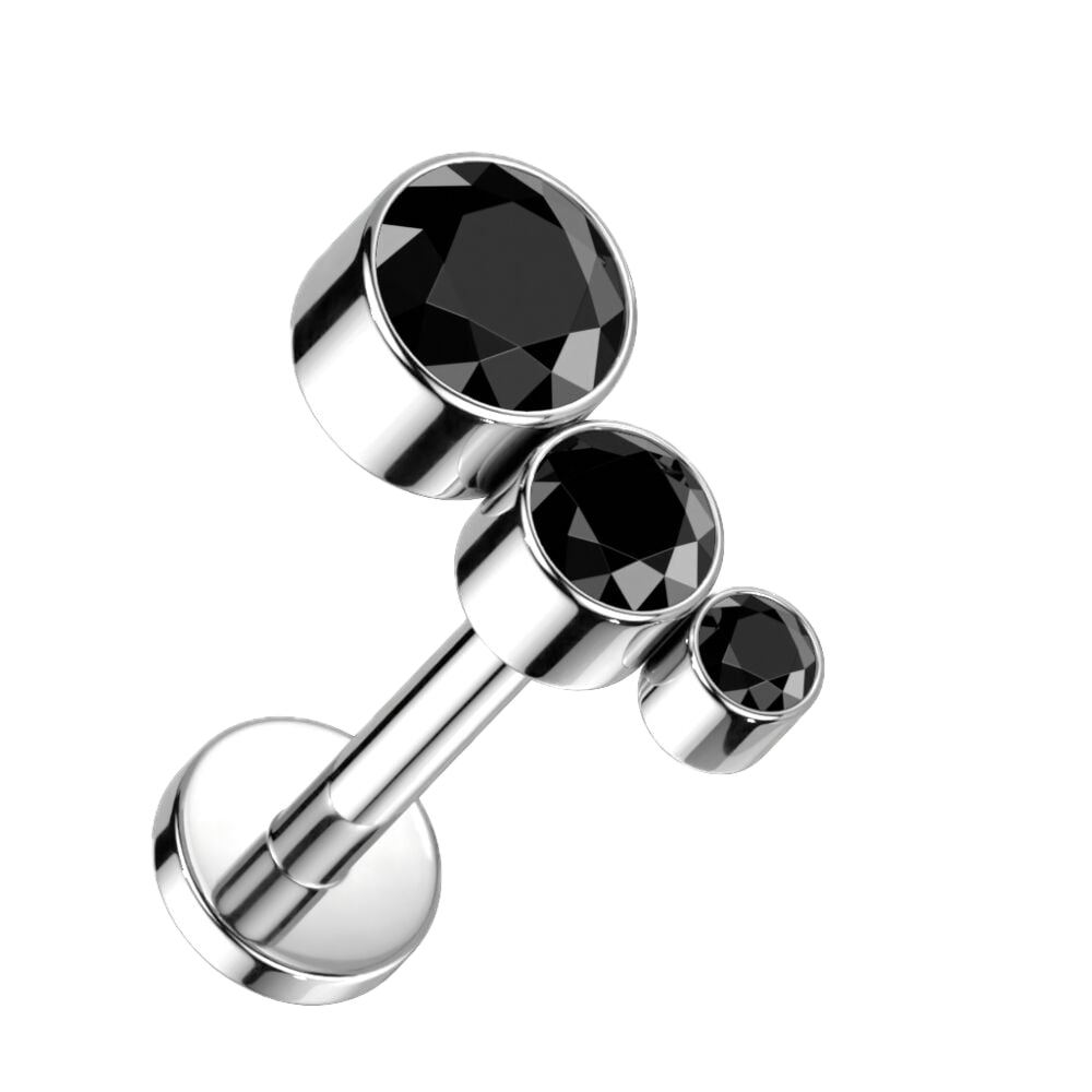 Sparkle Trio Titanium Flatback Stud