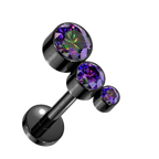 Sparkle Trio Titanium Flatback Stud
