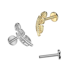 Leafy Titanium Flatback Stud