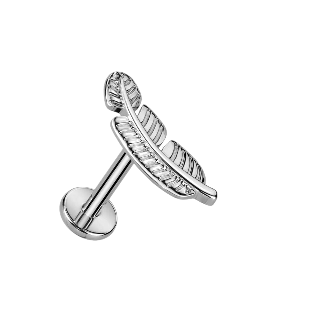 Leafy Titanium Flatback Stud