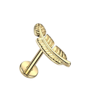 Leafy Titanium Flatback Stud