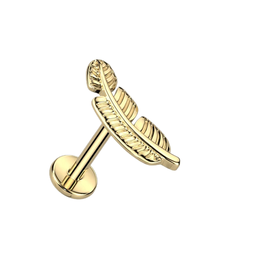 Leafy Titanium Flatback Stud
