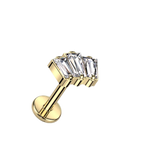 Baguette Trio Titanium Flatback Stud