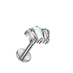 Baguette Trio Titanium Flatback Stud