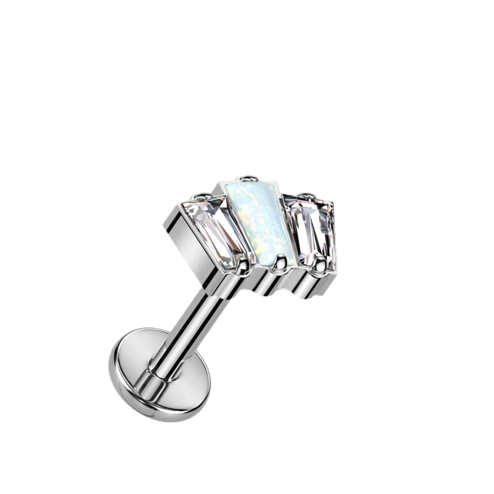 Baguette Trio Titanium Flatback Stud