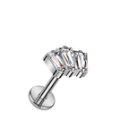 Baguette Trio Titanium Flatback Stud