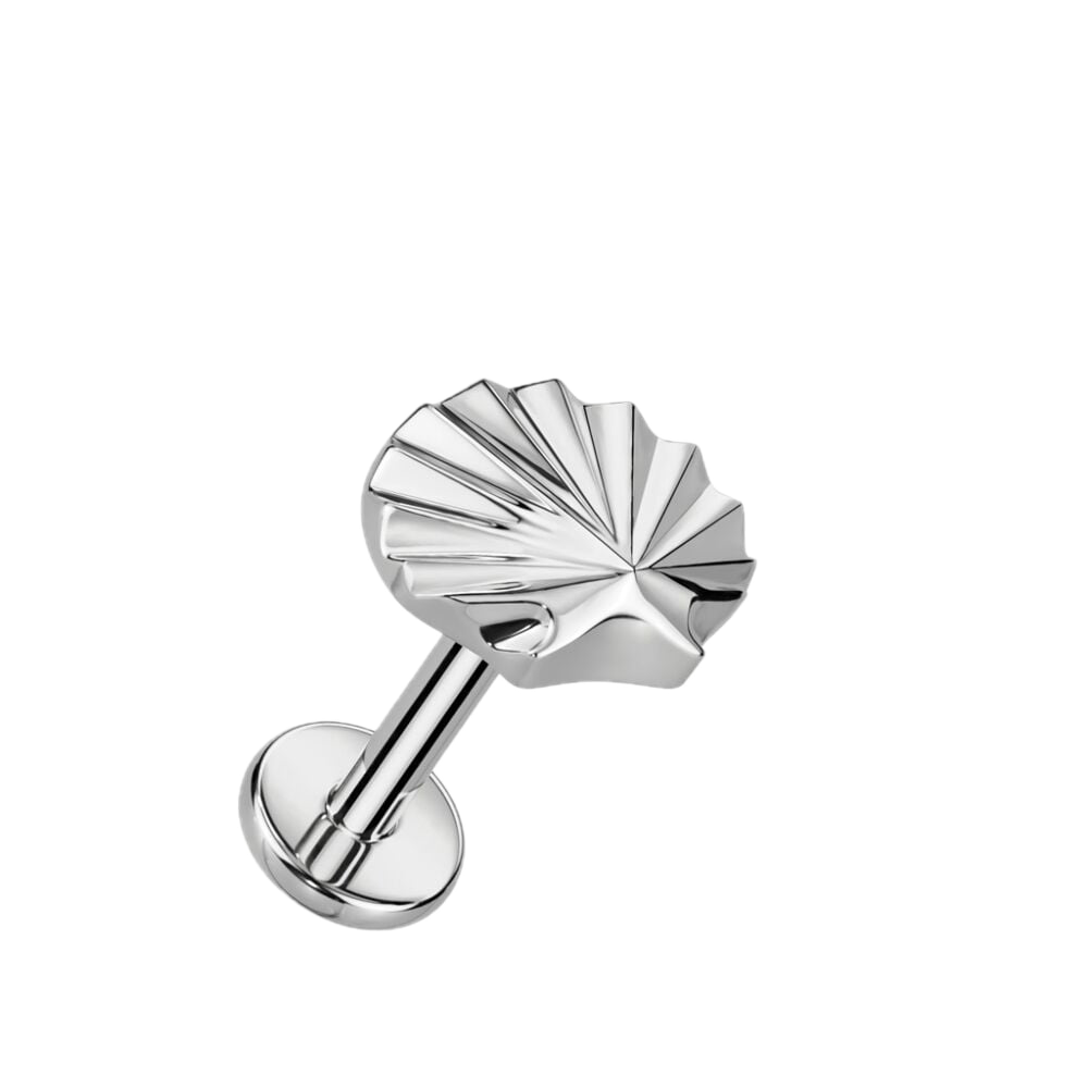 Seashell Titanium Flatback Stud