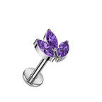 Sparkle Leaf Titanium Flatback Stud