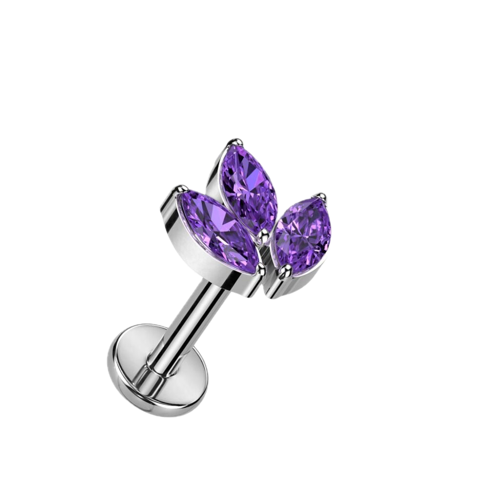 Sparkle Leaf Titanium Flatback Stud