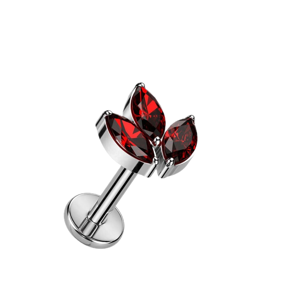 Sparkle Leaf Titanium Flatback Stud