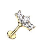 Fan Flare Titanium Flatback Stud