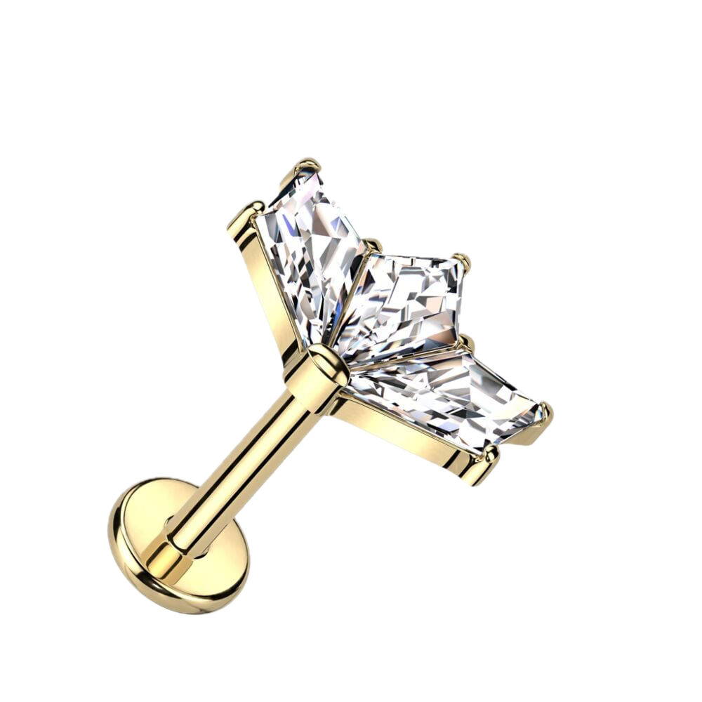 Fan Flare Titanium Flatback Stud