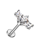 Fan Flare Titanium Flatback Stud