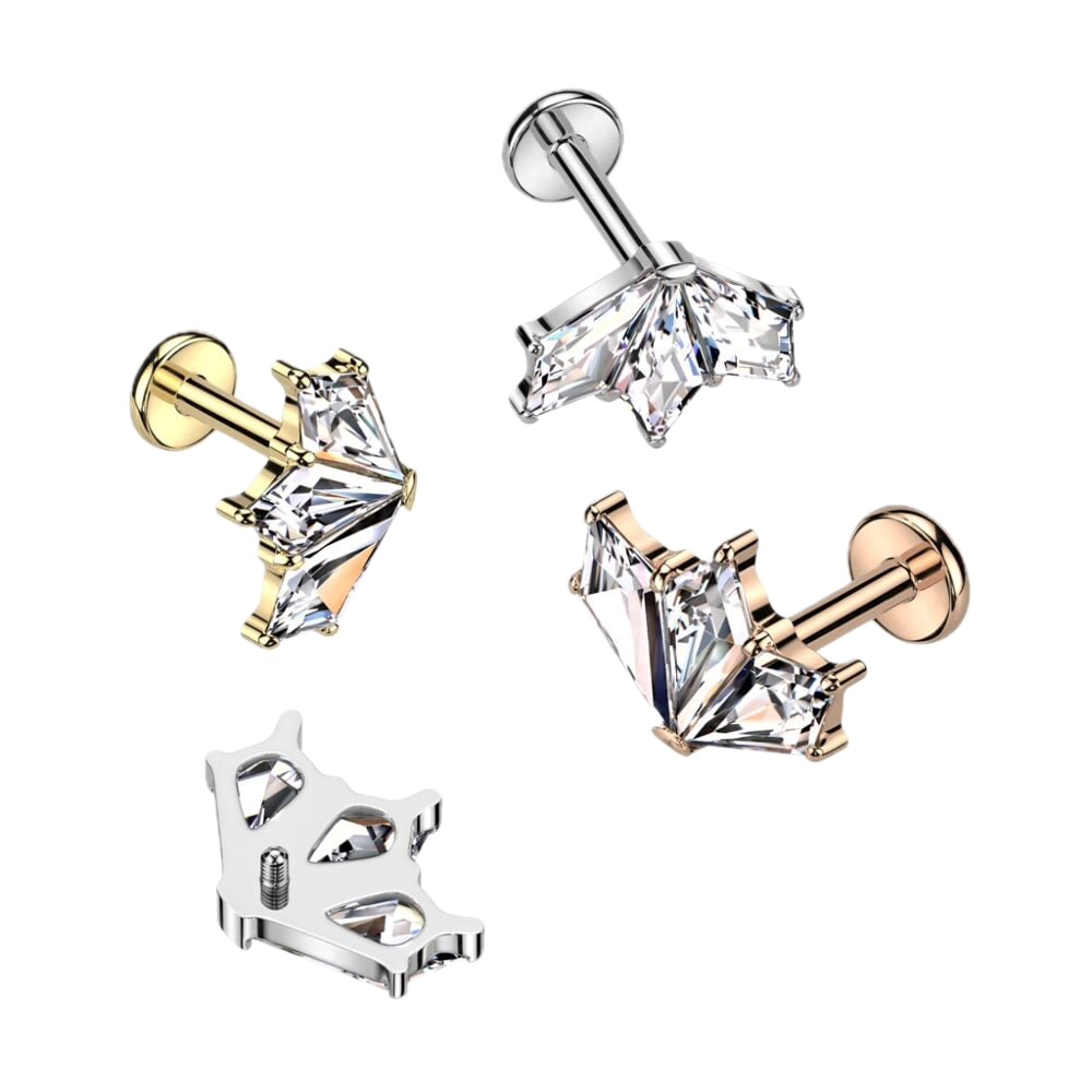 Fan Flare Titanium Flatback Stud