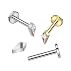 Spearhead Titanium Flatback Stud