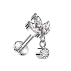 Sparkle Drop Titanium Flatback Stud