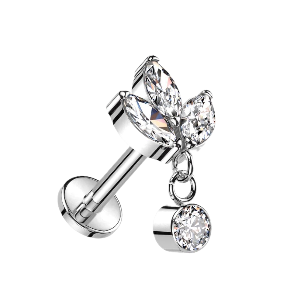 Sparkle Drop Titanium Flatback Stud