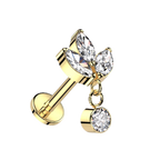 Sparkle Drop Titanium Flatback Stud