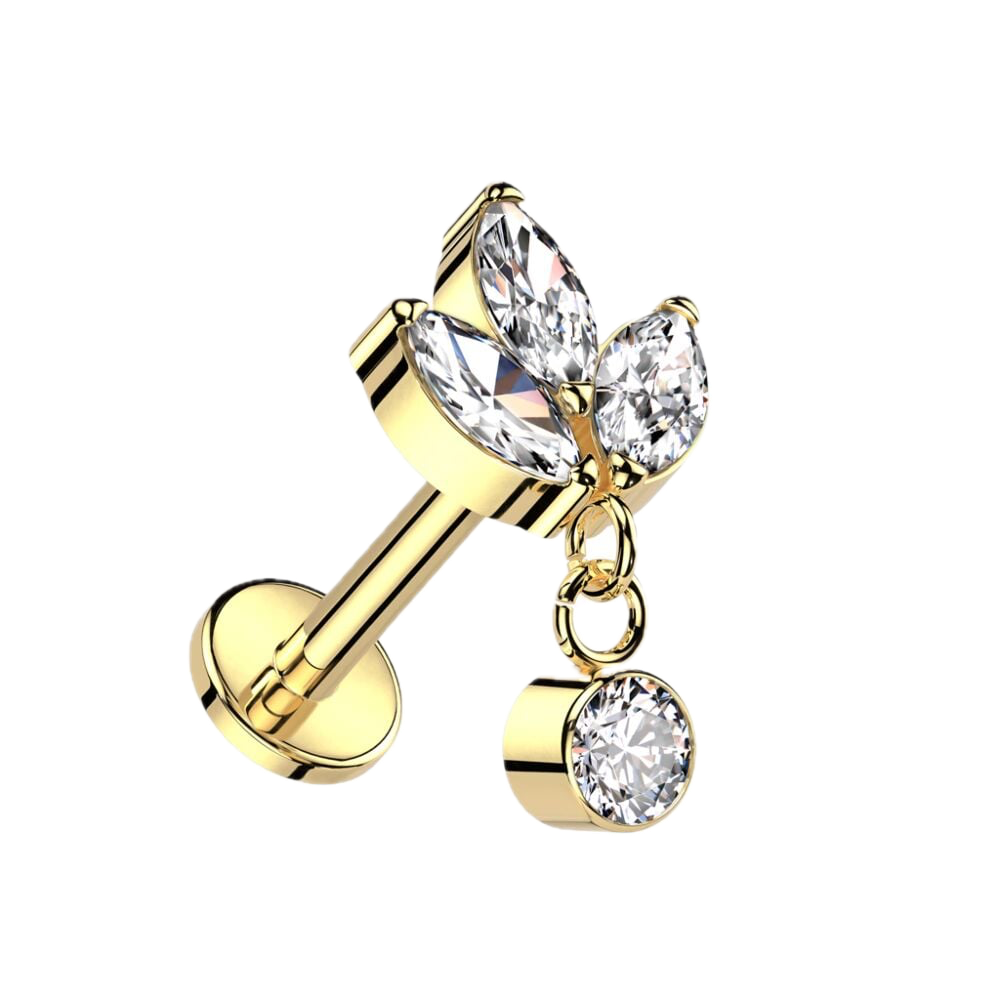 Sparkle Drop Titanium Flatback Stud