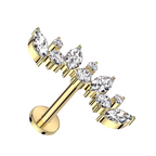 Duo Sparkle Titanium Flatback Stud