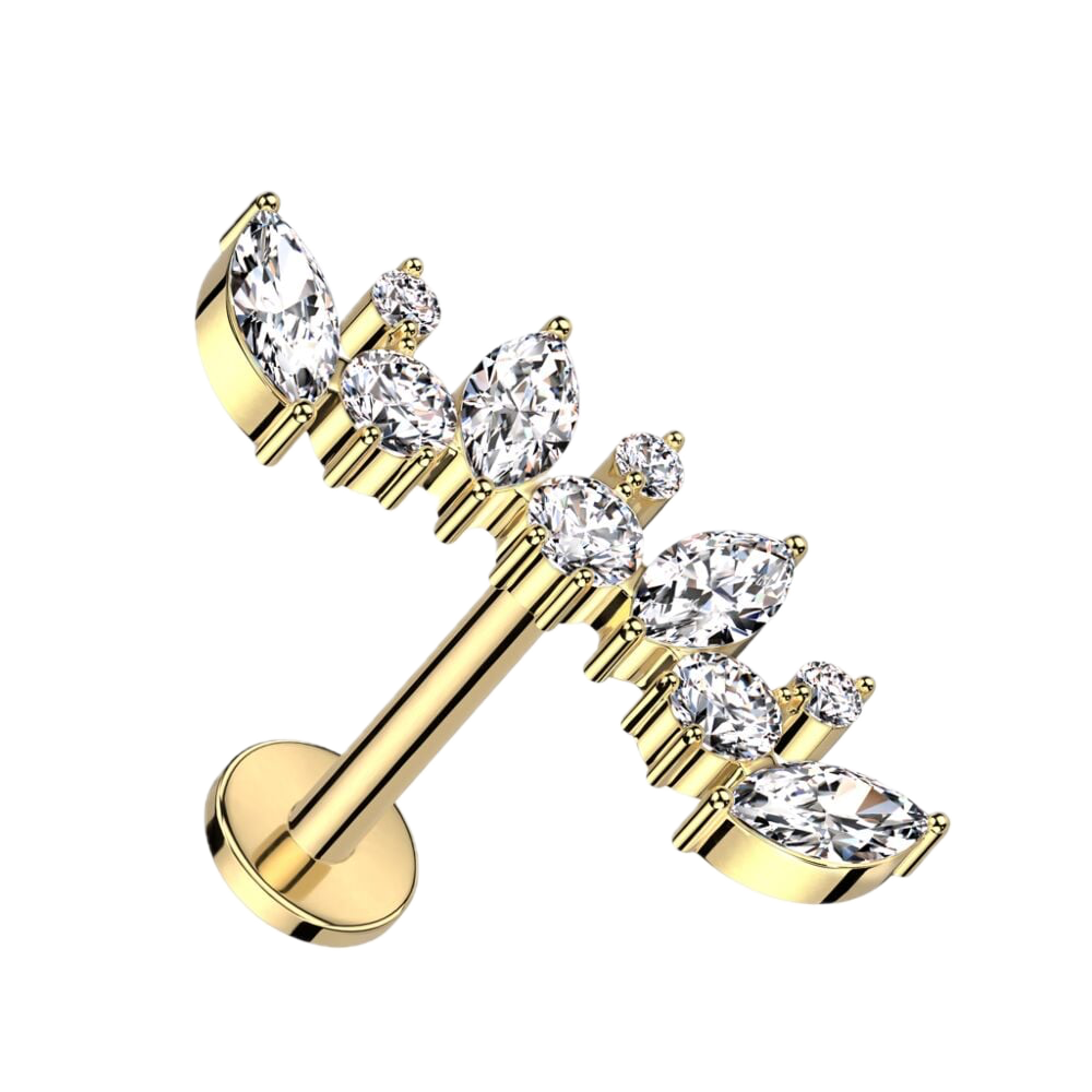 Duo Sparkle Titanium Flatback Stud