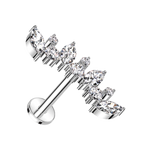Duo Sparkle Titanium Flatback Stud