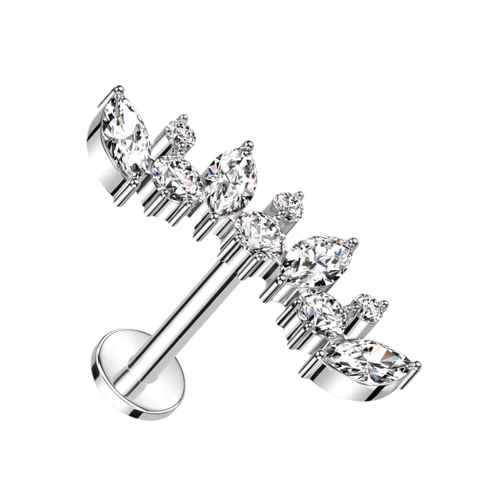 Duo Sparkle Titanium Flatback Stud