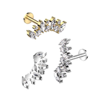 Duo Sparkle Titanium Flatback Stud