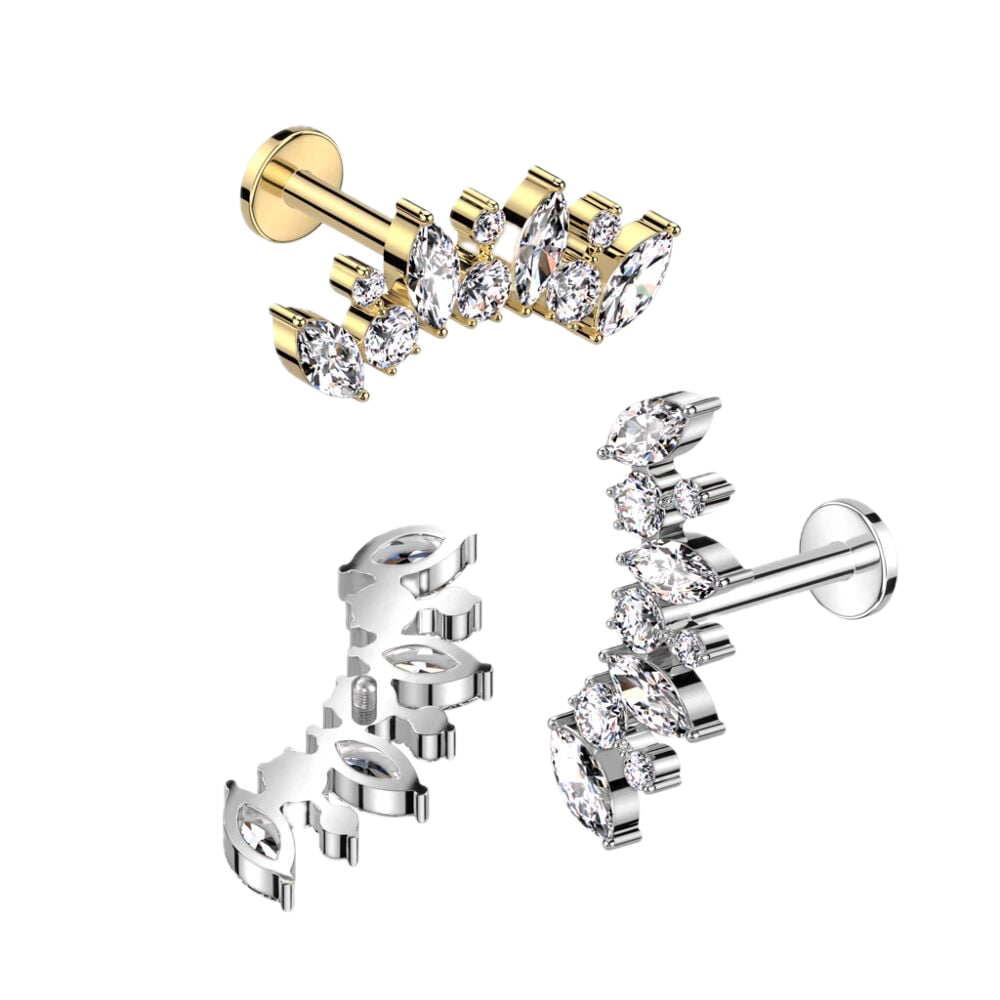 Duo Sparkle Titanium Flatback Stud