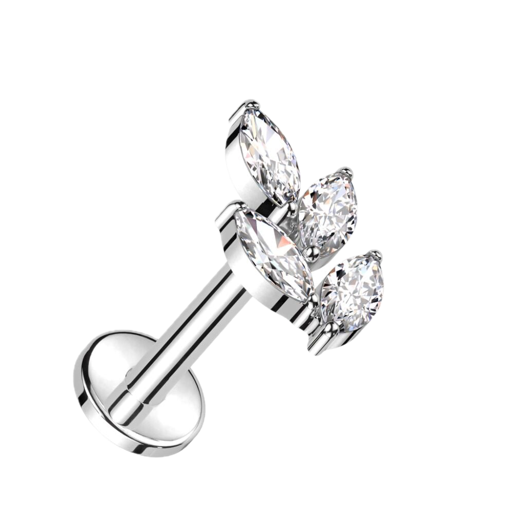 Petal Spark Titanium Flatback Stud